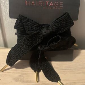 Hairitage Black Shoe String Hair Bow by Mindy McKnight